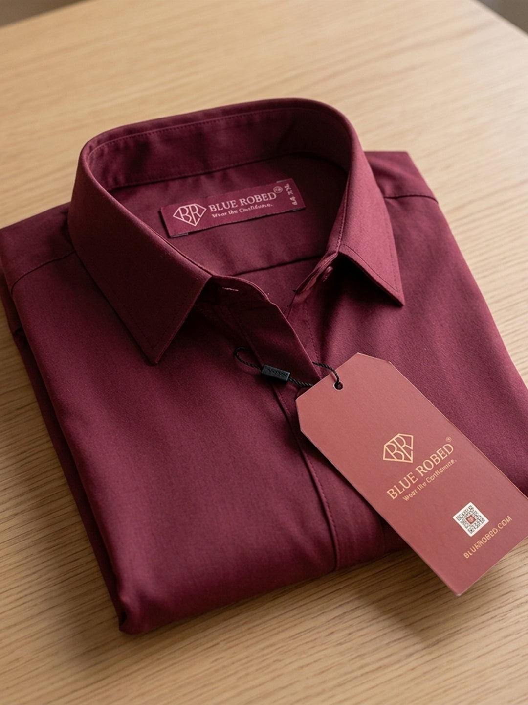 Women’s Solid Maroon Office Wear Shirt – Viscose Rayon Fabric | 3/4th Sleeves