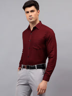 Men's Full Sleeve Spread Collar Premium Casual Shirt for Men in Black by BLUE ROBED, front view