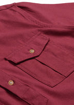 BLUE ROBED men's Casual Slim Fit Full Sleeve Double Pocket Cotton Kurta in Maroon view 14