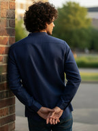 BLUE ROBED Full Sleeve Kurta for men Daily Wear in Navy Blue view 44