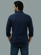 Full Sleeve Spread Collar Cotton Slim Shirt for Men and Boys in Shirt For Men And Green by BLUE ROBED, fabric detail