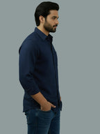 Full Sleeve Spread Collar Cotton Slim Shirt for Men and Boys in Shirt For Men And Green by BLUE ROBED, front view