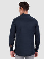 BLUE ROBED men's Casual Slim Fit Full Sleeve Cotton Kurta in Navy view 14