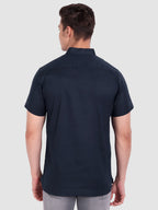 BLUE ROBED men's Half Sleeve Casual Cotton Kurta Daily Wear in Navy view 39