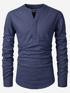 BLUE ROBED men's Casual Slim Fit Full Sleeve Cotton Kurta in Navy view 27