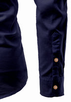 BLUE ROBED men's Casual Slim Fit Full Sleeve Double Pocket Cotton Kurta in Navy view 47