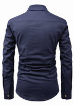 BLUE ROBED men's Full Sleeve Casual Cotton Kurta in Navy view 53