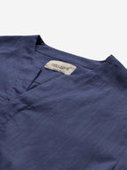 BLUE ROBED men's Casual Slim Fit Full Sleeve Cotton Kurta in Navy view 30