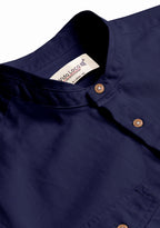 BLUE ROBED men's Casual Slim Fit Full Sleeve Double Pocket Cotton Kurta in Navy view 48