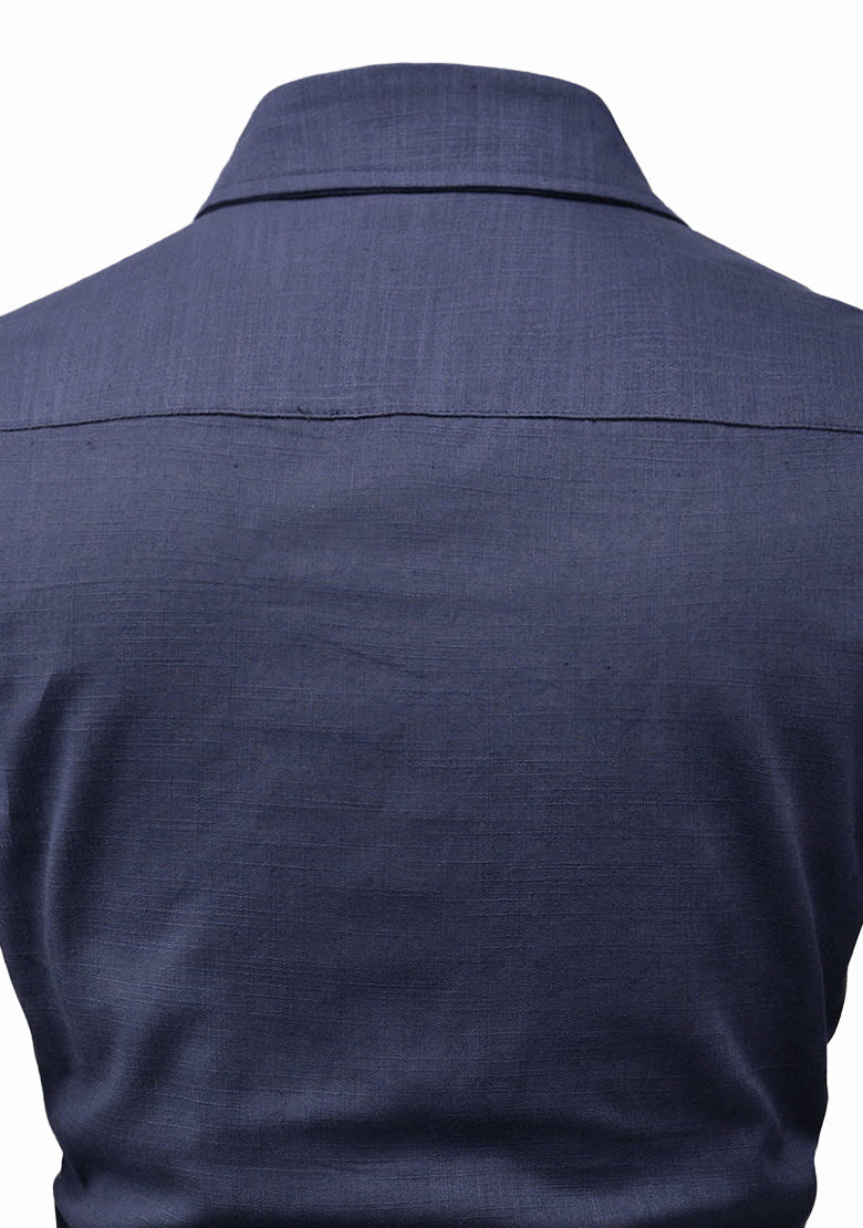 BLUE ROBED men's Full Sleeve Casual Cotton Kurta in Navy view 55