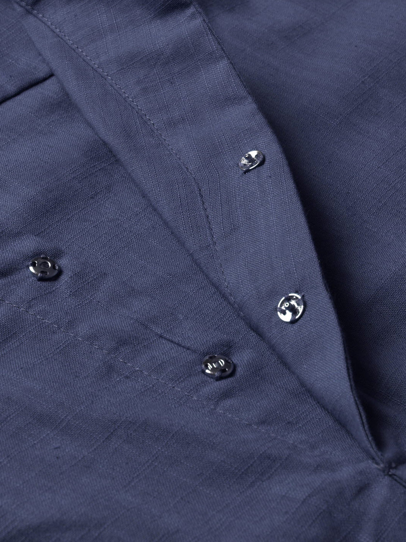 BLUE ROBED men's Casual Slim Fit Full Sleeve Cotton Kurta in Navy view 31