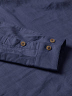 BLUE ROBED men's Casual Slim Fit Full Sleeve Cotton Kurta in Navy view 32