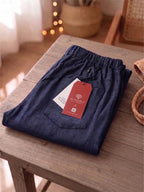 BLUE ROBED Navy Blue Color Trousers For Women And Girls