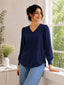 Women’s Crepe Formal Top | Elegant V-Neck Office Wear Blouse