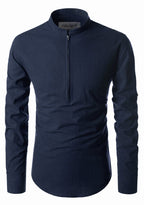 BLUE ROBED men's Casual ZIP Style Full Sleeve Kurta in Navy Blue view 37