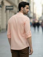 BLUE ROBED Full Sleeve Kurta for men Office Wear in Orange view 68