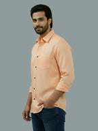 Full Sleeve Spread Collar Cotton Slim Shirt for Men and Boys in Shirt For Men And Green by BLUE ROBED, style view
