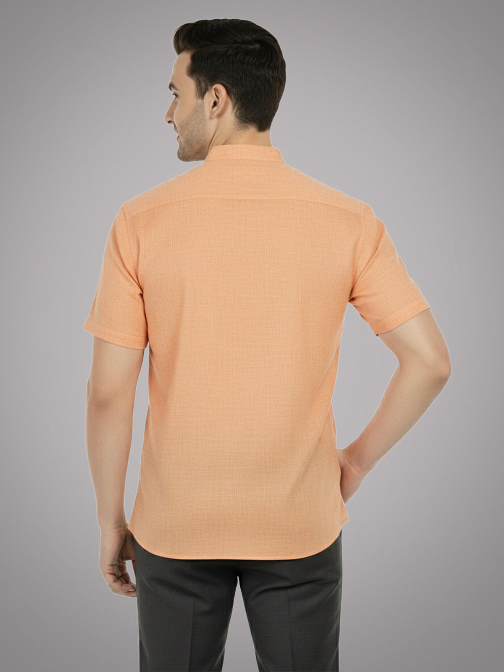 BLUE ROBED Half Sleeve Kurta for men in Orange view 33