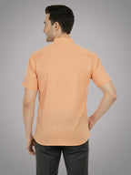 BLUE ROBED Half Sleeve Kurta for men in Orange view 33