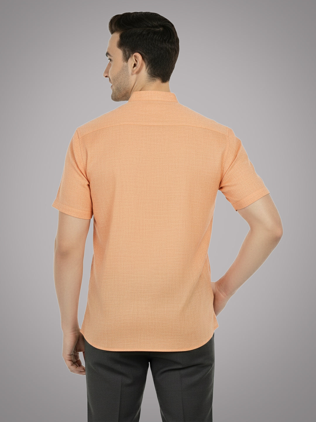 BLUE ROBED Half Sleeve Kurta for men in Orange view 33