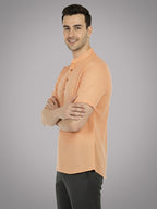 BLUE ROBED Half Sleeve Kurta for men in Orange view 35