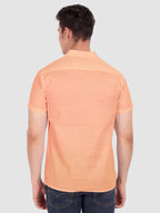 BLUE ROBED men's Half Sleeve Casual Cotton Kurta Daily Wear in Orange view 45