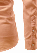 BLUE ROBED men's Casual Slim Fit Full Sleeve Double Pocket Cotton Kurta in Orange view 75