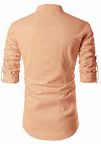 BLUE ROBED men's Casual ZIP Style Full Sleeve Kurta in Orange view 42