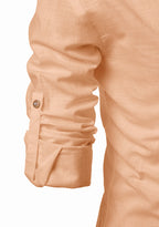 BLUE ROBED men's Casual Slim Fit Full Sleeve Kurta in Orange view 56