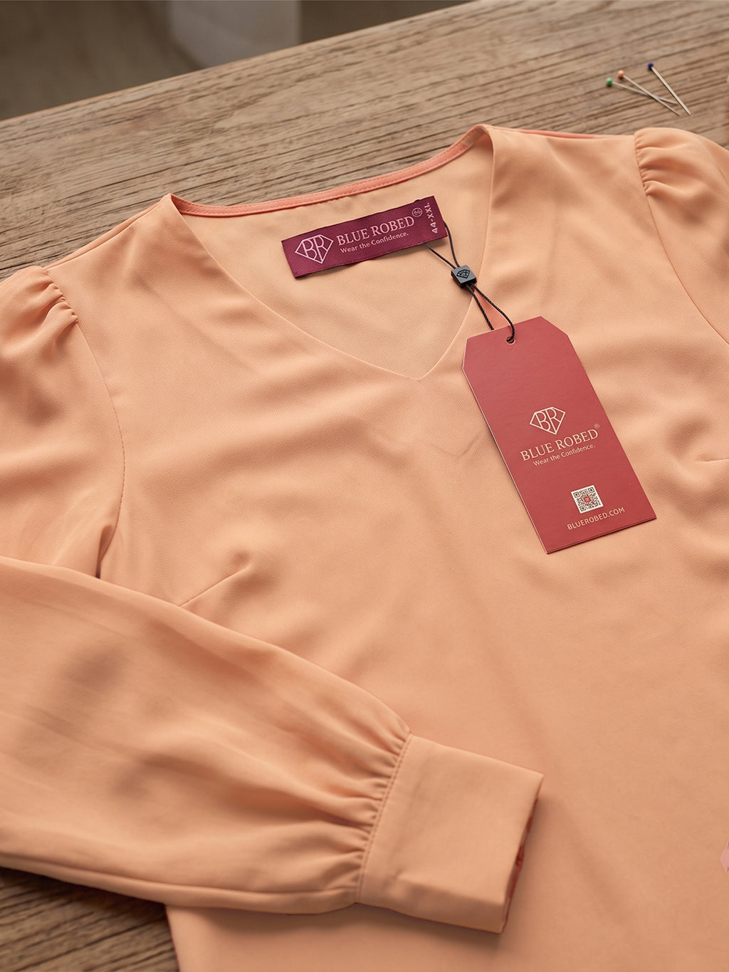 Women’s Crepe Formal Top | Elegant V-Neck Office Wear Blouse