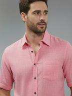 Half Sleeve Spread Collar Cotton Slim Shirt for Men and Boys in Shirt For Men And Yellow by BLUE ROBED, side view
