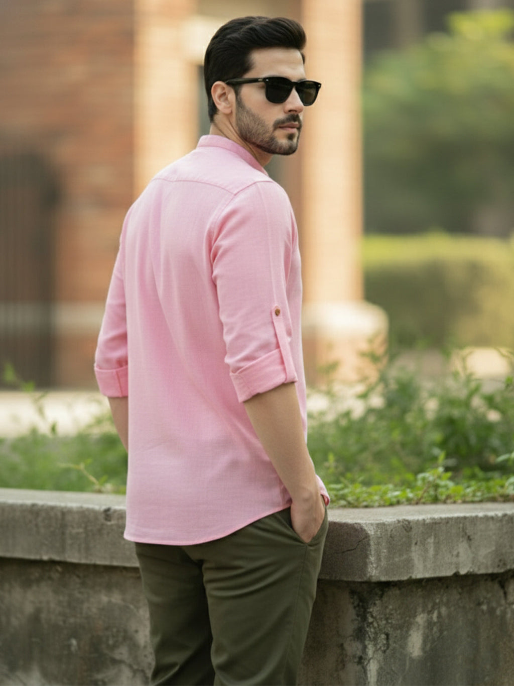 BLUE ROBED Full Sleeve Kurta for men Office Wear in Peach view 62