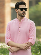 BLUE ROBED Full Sleeve Kurta for men Office Wear in Peach view 61