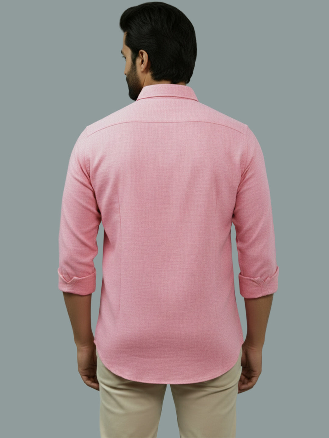 Full Sleeve Spread Collar Cotton Slim Shirt for Men and Boys in Shirt For Men And Green by BLUE ROBED, side view