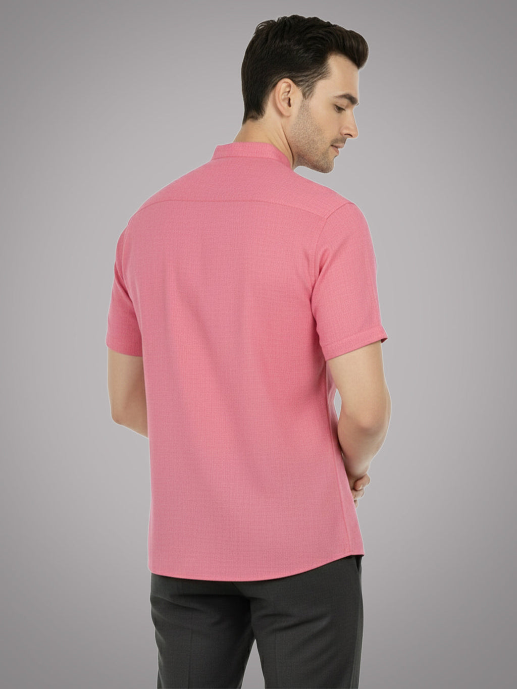 BLUE ROBED Half Sleeve Kurta for men in Peach view 36
