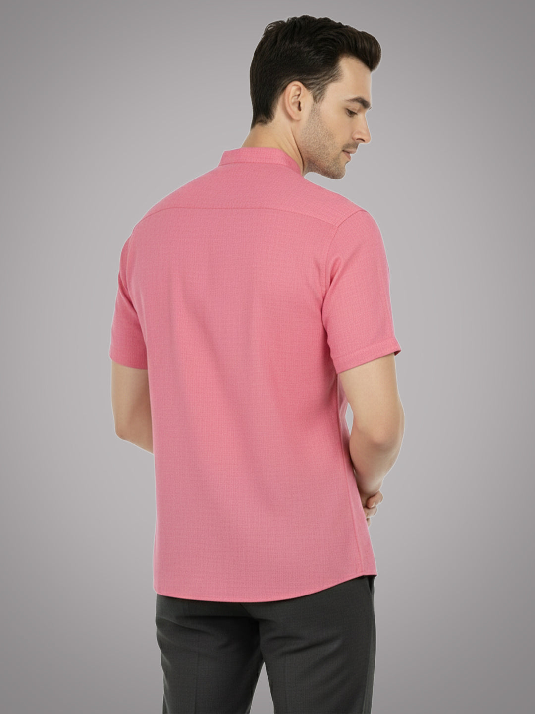 BLUE ROBED Half Sleeve Kurta for men in Peach view 36