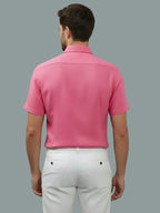 Half Sleeve Spread Collar Cotton Slim Shirt for Men and Boys in Shirt For Men And Yellow by BLUE ROBED, back view