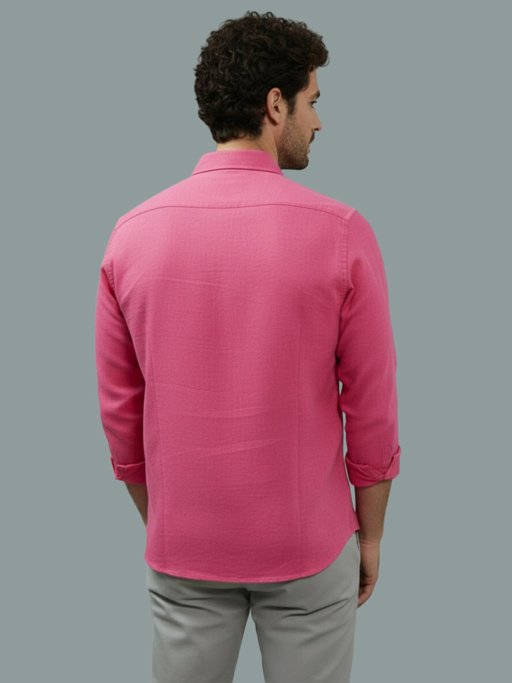 Full Sleeve Spread Collar Cotton Slim Shirt for Men and Boys in Shirt For Men And Green by BLUE ROBED, detail view