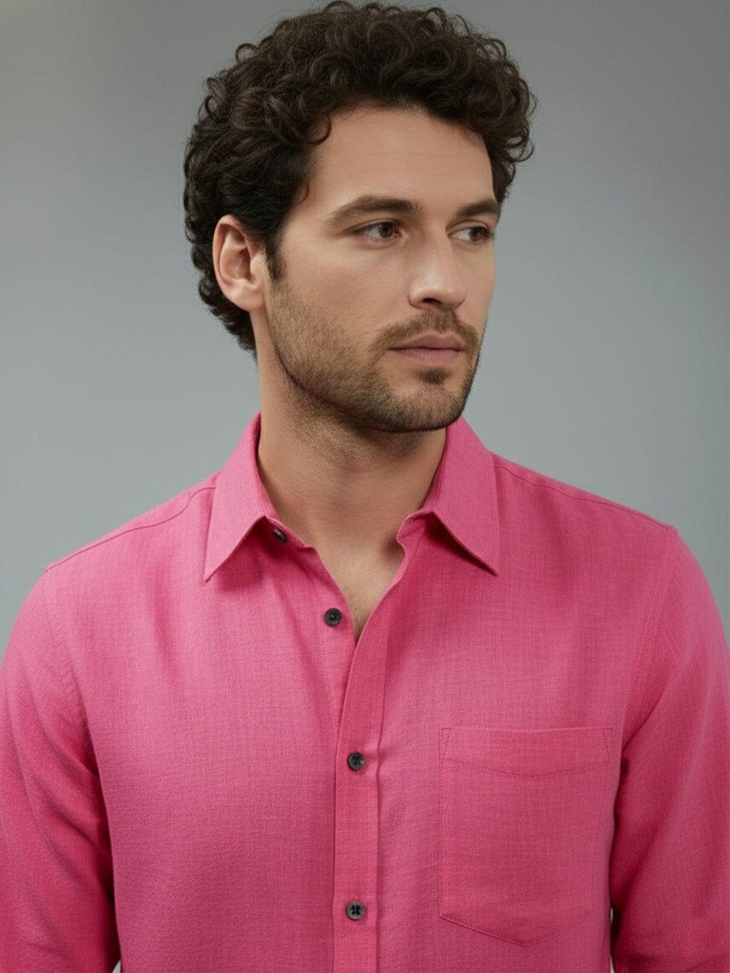 Full Sleeve Spread Collar Cotton Slim Shirt for Men and Boys in Shirt For Men And Green by BLUE ROBED, fit view