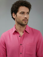 Full Sleeve Spread Collar Cotton Slim Shirt for Men and Boys in Shirt For Men And Green by BLUE ROBED, fit view