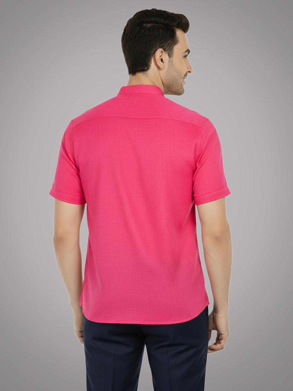 BLUE ROBED Half Sleeve Kurta for men in Pink view 39