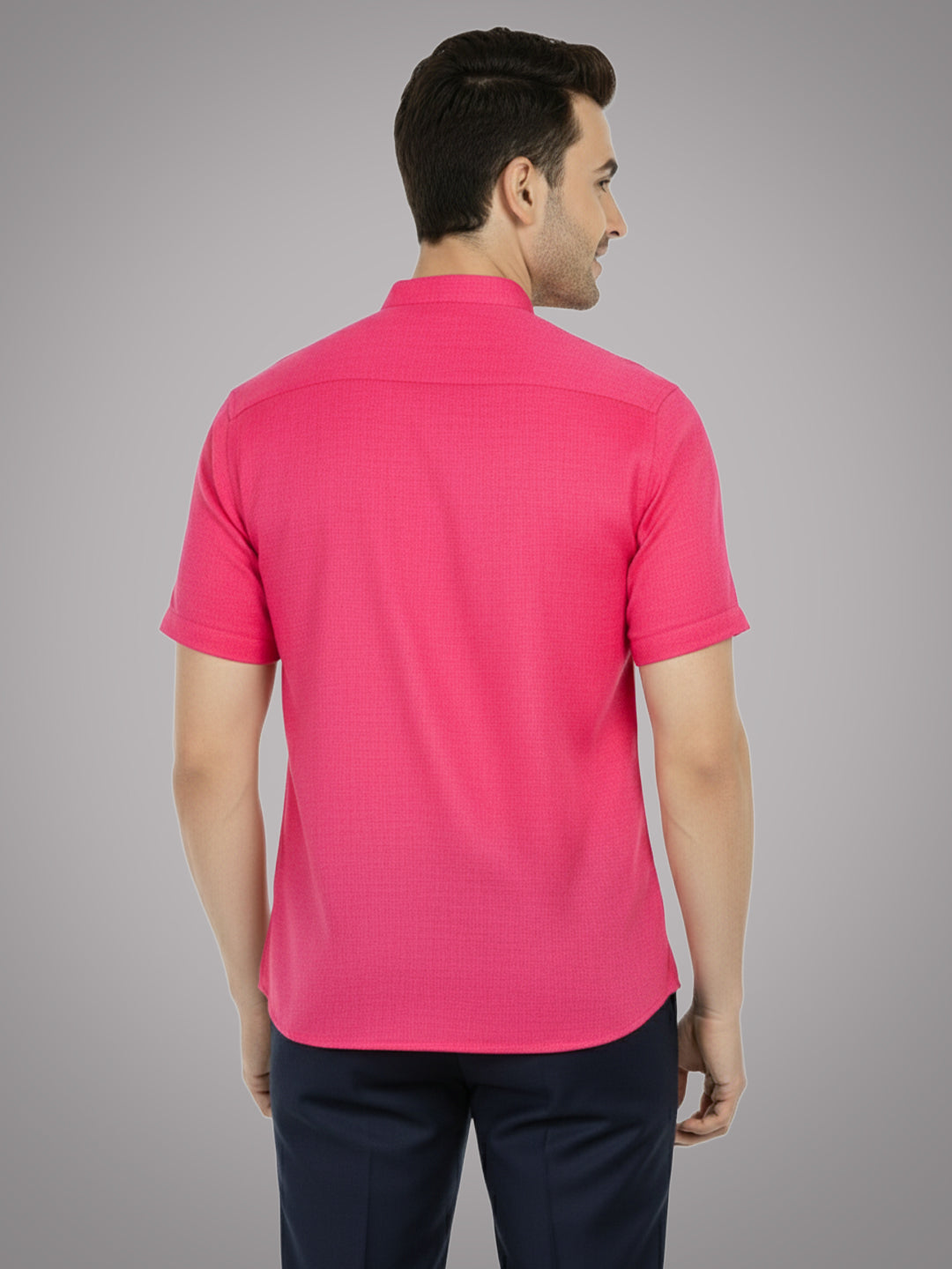 BLUE ROBED Half Sleeve Kurta for men in Pink view 39