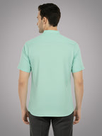 BLUE ROBED Half Sleeve Kurta for men in Pista view 73