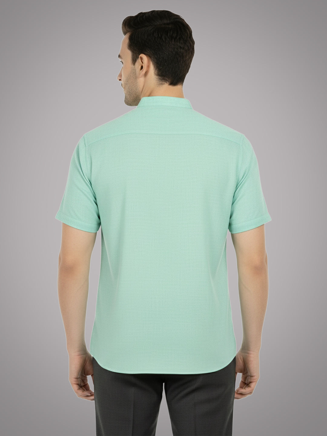 BLUE ROBED Half Sleeve Kurta for men in Pista view 73