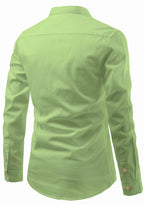 BLUE ROBED men's Casual Slim Fit Full Sleeve Double Pocket Cotton Kurta in Parrot view 79