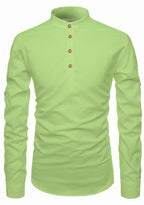 BLUE ROBED men's Casual Slim Fit Full Sleeve Kurta in Parrot view 89
