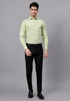 Men's Cotton Blend Slim Fit Formal Shirt in Beige by BLUE ROBED, view