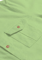 BLUE ROBED men's Casual Slim Fit Full Sleeve Double Pocket Cotton Kurta in Parrot view 84