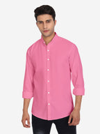 Men's Pure Cotton Mandarin Collar Casual Shirt in White by BLUE ROBED, back view