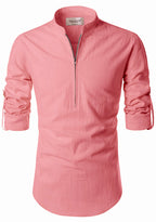 BLUE ROBED men's Casual ZIP Style Full Sleeve Kurta in Peach view 46